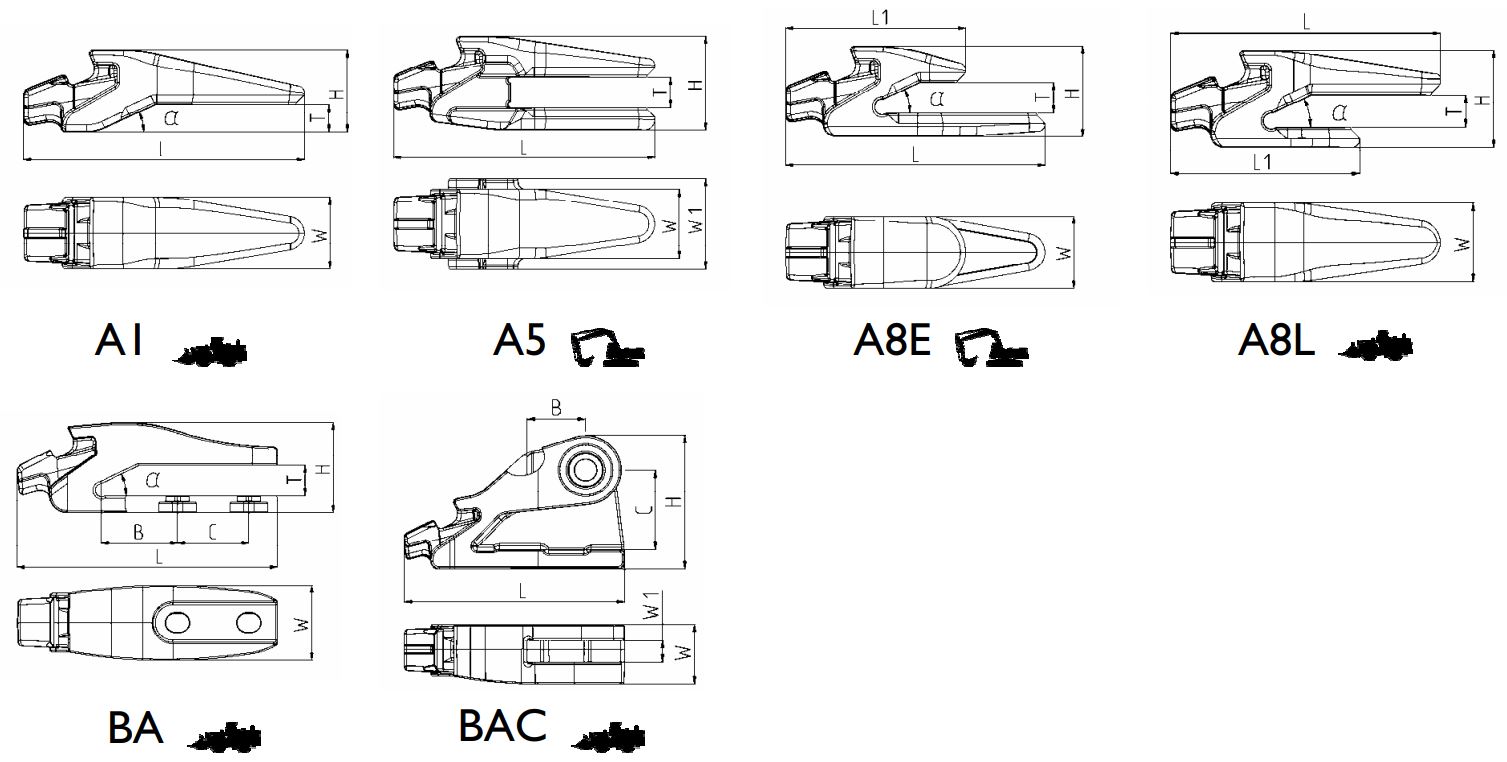 Dimenzije - sirine combi sistema 4 Adapteri
